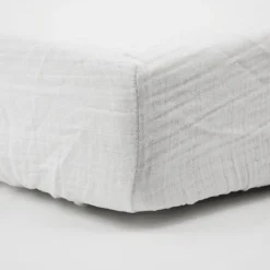 Lot de 2 draps housse double gaze 70 x 140 cm - ecru / gris