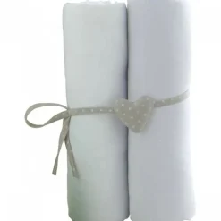 Lot de 2 draps housse jersey bio 70x140 cm - blanc