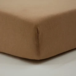 Lot de 2 draps housse jersey 60 x 120 cm - ecru / noix de pécan