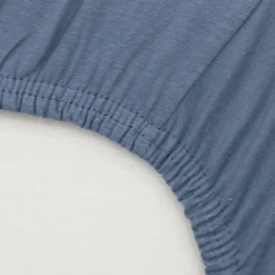 Lot de 2 draps housse jersey 60 x 120 cm - ecru / bleu