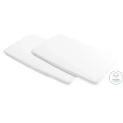Lot de 2 draps housse pour lit parapluie iris 2 /calao blanc
