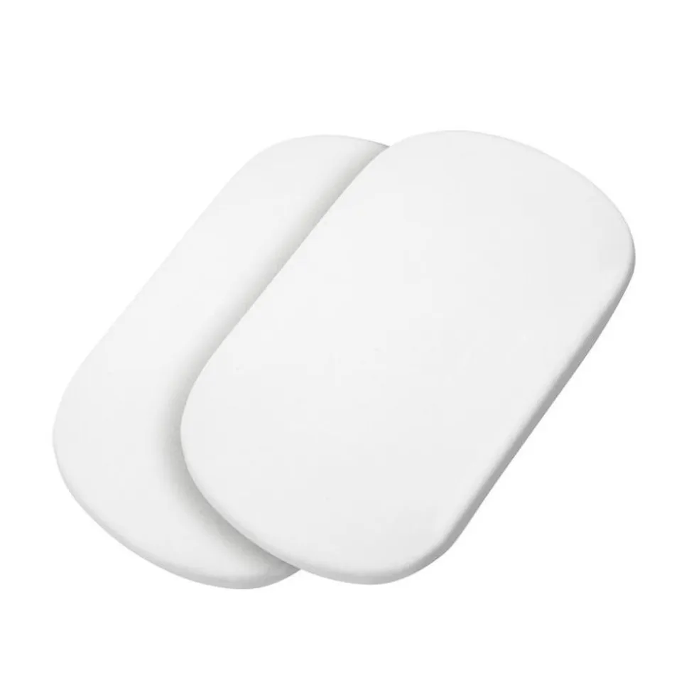 Lot de 2 draps housse pour nacelle - blanc
