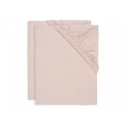 Lot de 2 draps housses jersey 60 x 120 cm wild rose