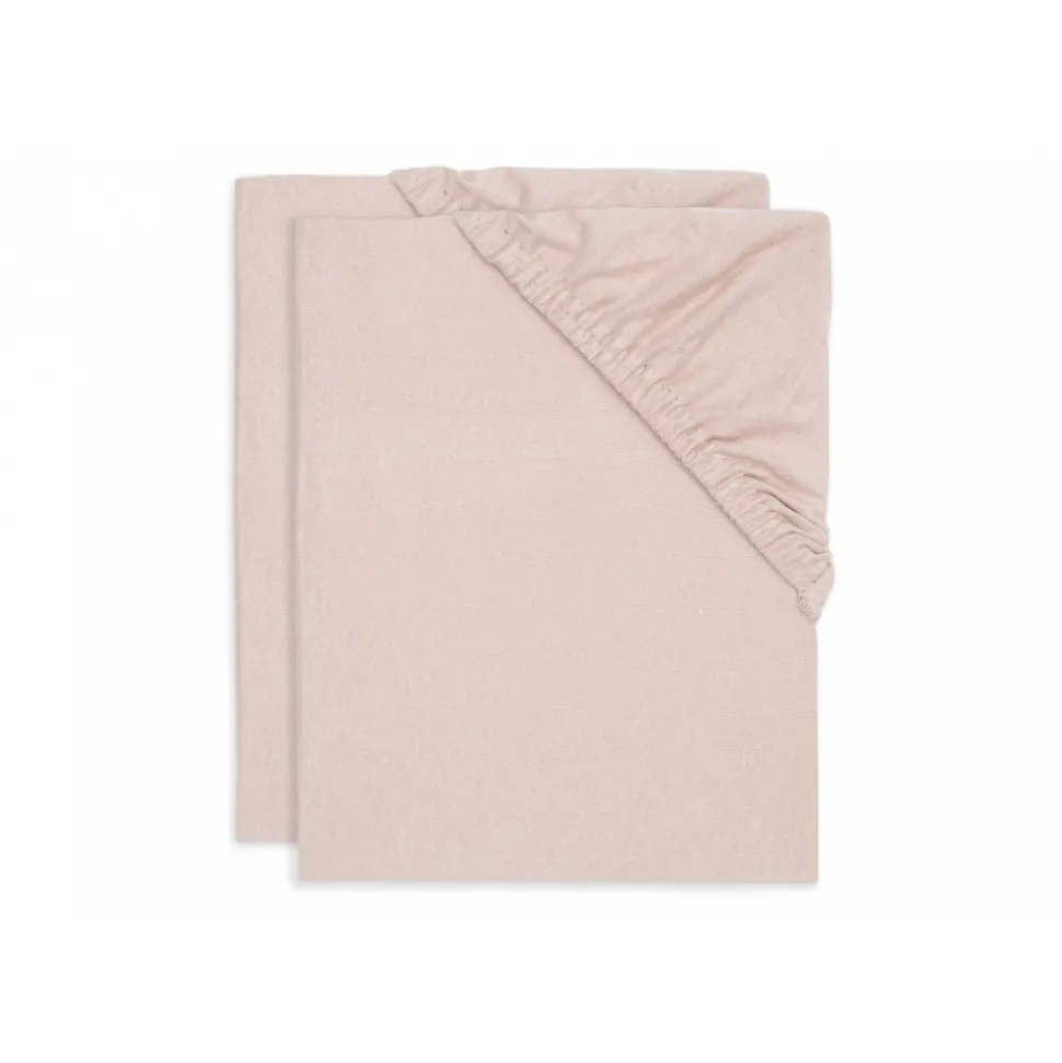 Lot de 2 draps housses jersey 60 x 120 cm wild rose
