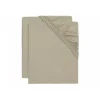 Lot de 2 draps housses jersey 40/50 x 80/90 cm olive