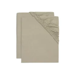 Lot de 2 draps housses jersey 60 x 120 cm olive