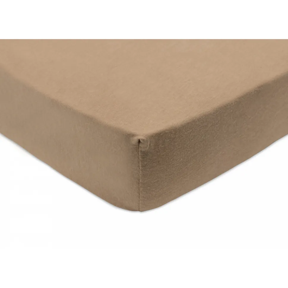 Lot de 2 draps housses 70 x 140 cm jersey sea green et biscuit