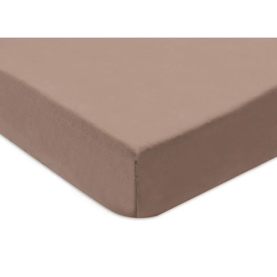 Lot de 2 draps housses 60x120 cm jersey milky coffee et ivory