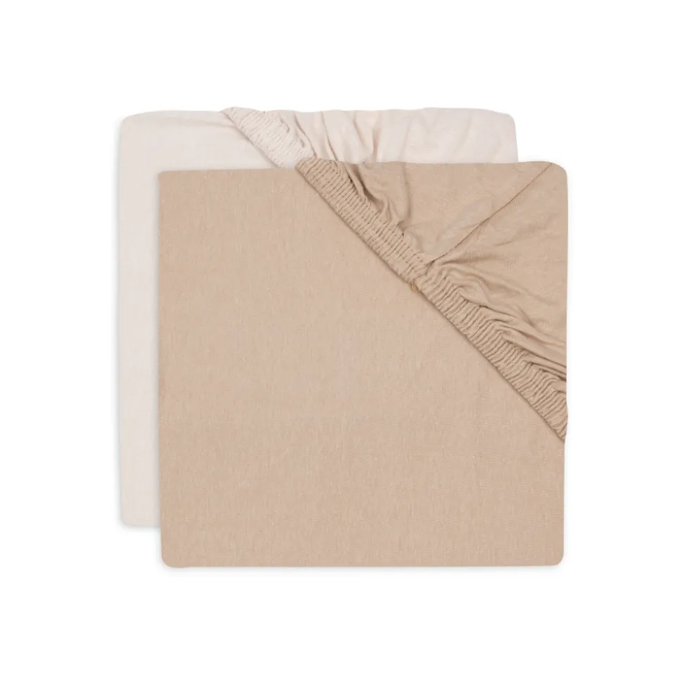 Lot de 2 draps housses 60x120 cm jersey blush et wild rose