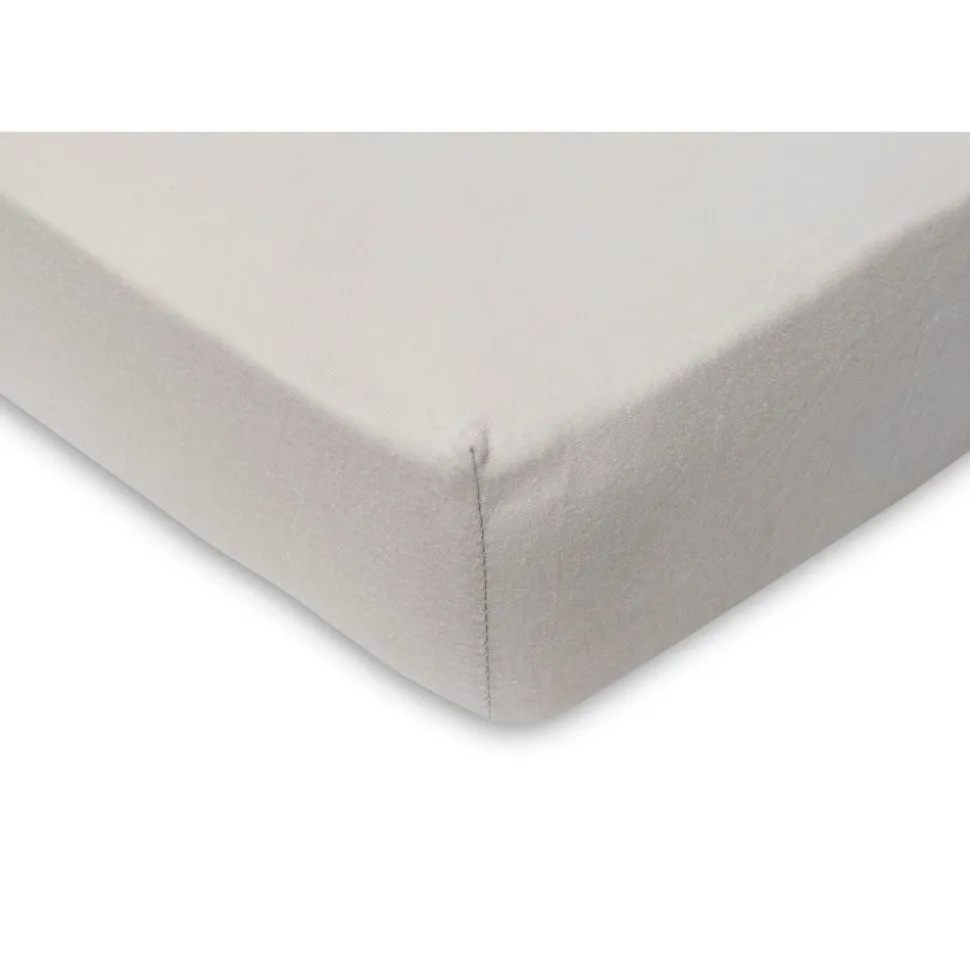 Lot de 2 draps housses 60x120 cm jersey ivoire et nougat