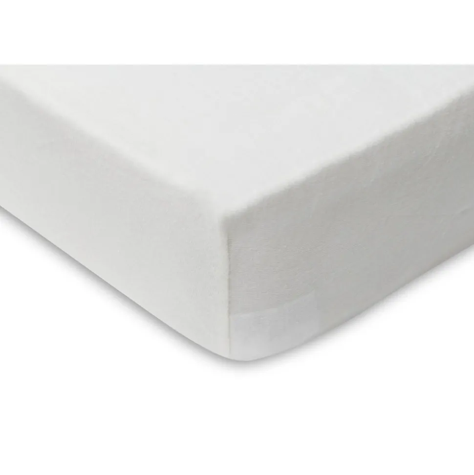 Lot de 2 draps housses 60x120 cm jersey ivoire et nougat