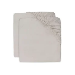 Lot de 2 draps housses 40x80 cm jersey nougat