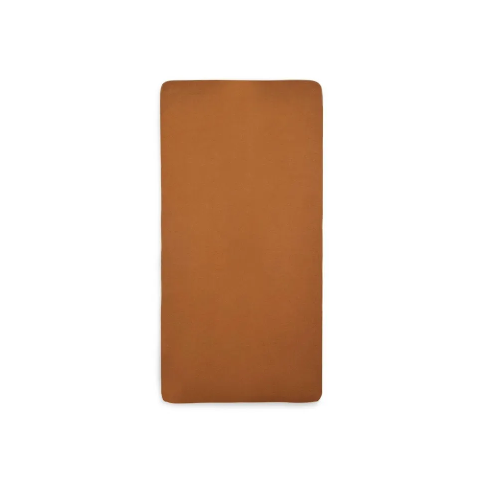 Lot de 2 draps housses 60x120 cm jersey caramel et biscuit
