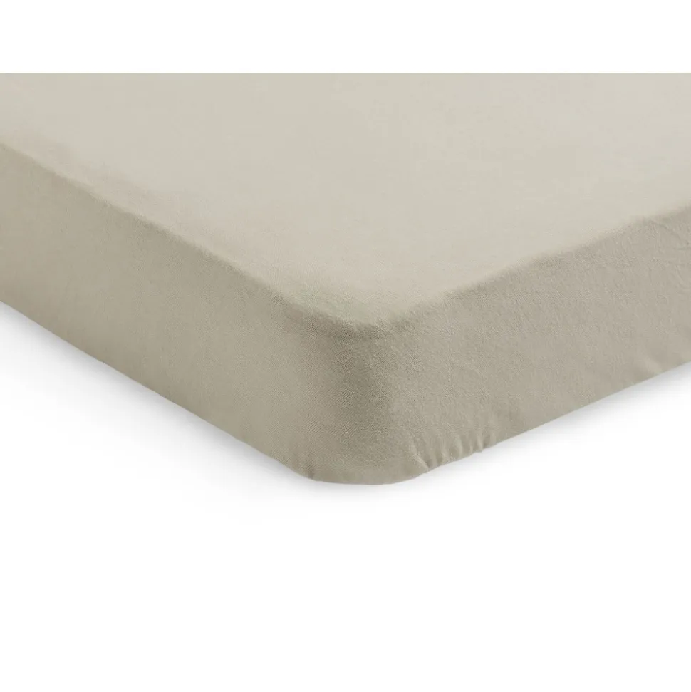 Lot de 2 draps housses 75 x 95 cm jersey pour tapis de parc nougat