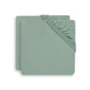 Lot de 2 draps housses 75 x 95 cm jersey pour tapis de parc ash green