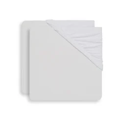 Lot de 2 draps housses 60x120 cm jersey white