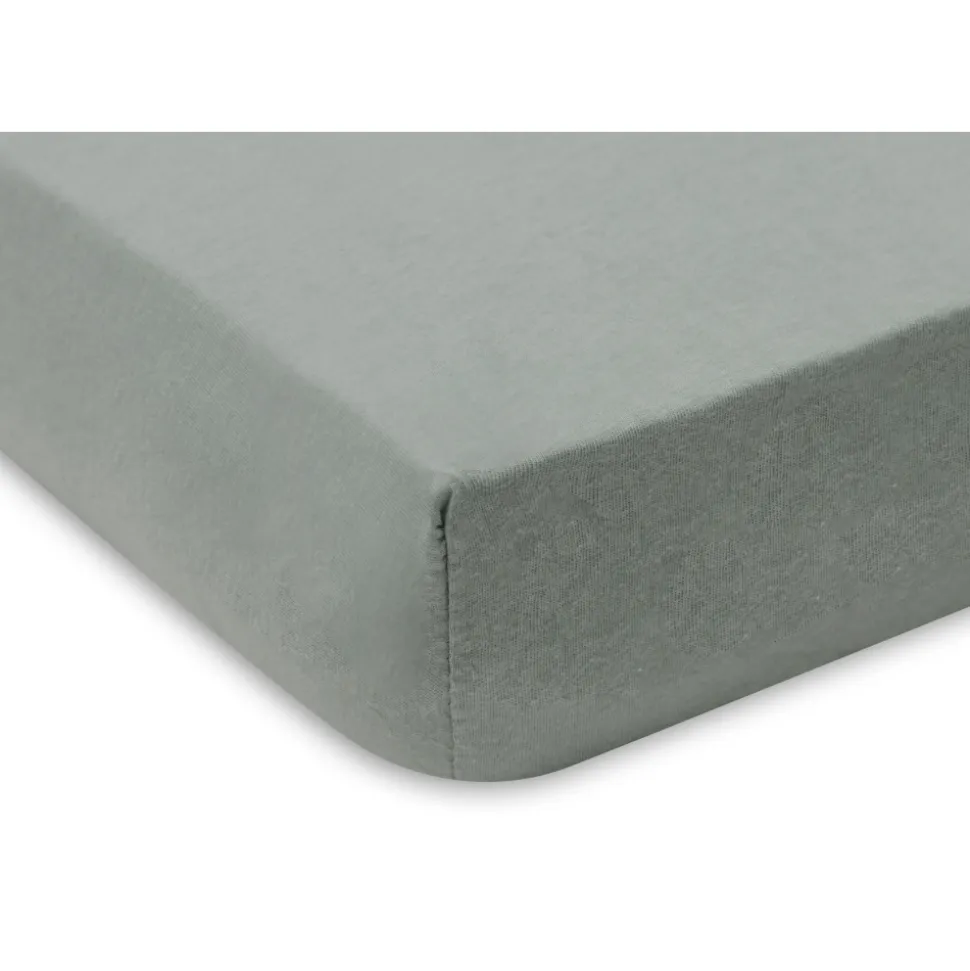 Lot de 2 draps housses 40x80 cm jersey sea green et ivory