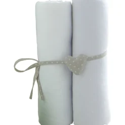 Lot de 2 draps housse 70 x 140 cm blanc