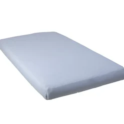 Lot de 2 draps housse 70 x 140 cm blanc / bleu ciel