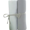 Lot de 2 draps housse 50x83cm blanc et gris