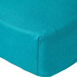 Lot de 2 draps housse 60 x 120 cm bleu tropical / blanc