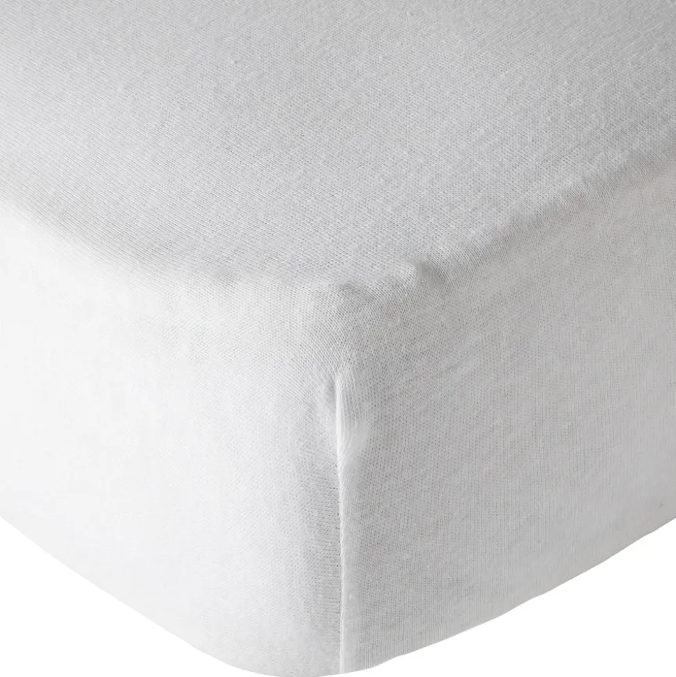 Lot de 2 draps housse 60 x 120 cm terracotta / blanc