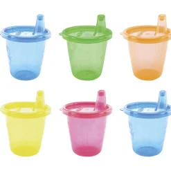 Lot de 6 gobelets d'apprentissage avec bec dur