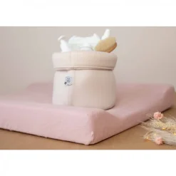 Lot de 2 housses de matelas à langer sable/vieux rose