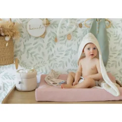 Lot de 2 housses de matelas à langer sable/vieux rose
