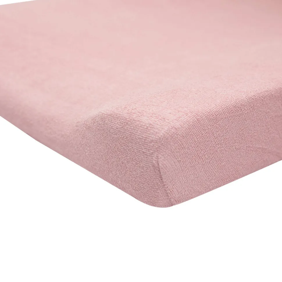 Lot de 2 housses de matelas à langer sable/vieux rose