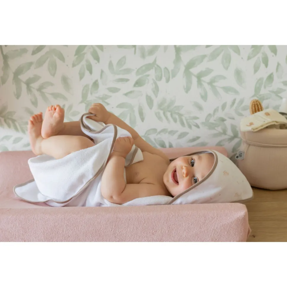 Lot de 2 housses de matelas à langer sable/vieux rose