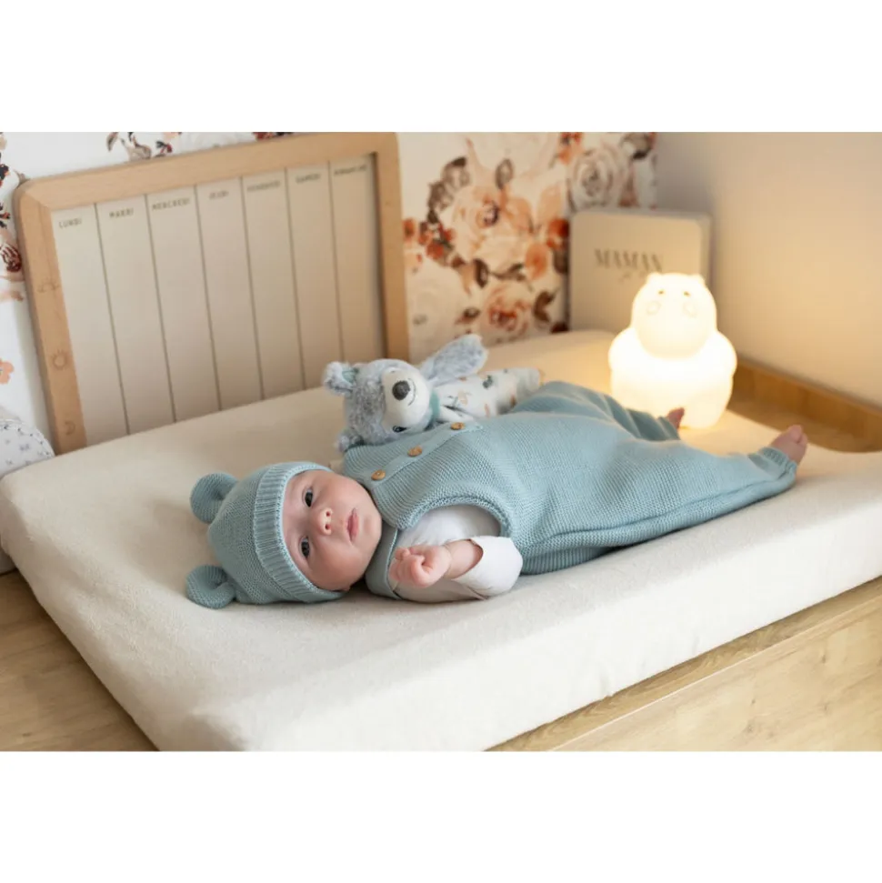 Lot de 2 housses de matelas à langer sable/vieux rose