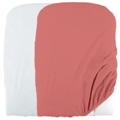 Lot de 2 housses de matelas à langer blanc / terracota