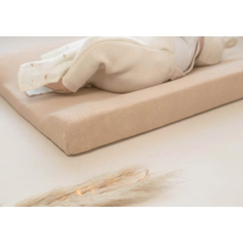 Lot de 2 housses de matelas à langer sable/caramel