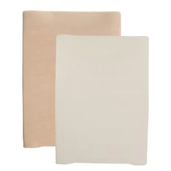 Lot de 2 housses de matelas à langer sable/caramel