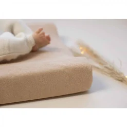 Lot de 2 housses de matelas à langer sable/caramel