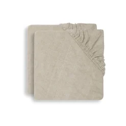 Lot de 2 housses matelas à langer éponge 75 x 85 cm nougat