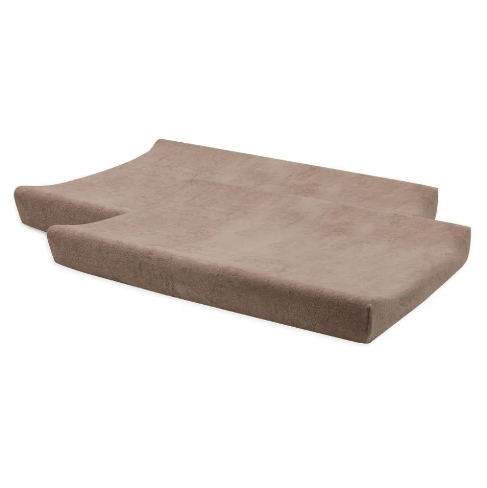 Lot de 2 housses matelas à langer éponge 50 x 70 cm milky coffee