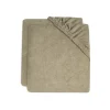 Lot de 2 housses matelas à langer éponge 75 x 85 cm olive