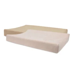 Lot de 2 housses matelas à langer éponge 50 x 70 cm wild rose et biscuit