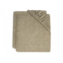 Lot de 2 housses matelas à langer éponge 50 x 70 cm olive