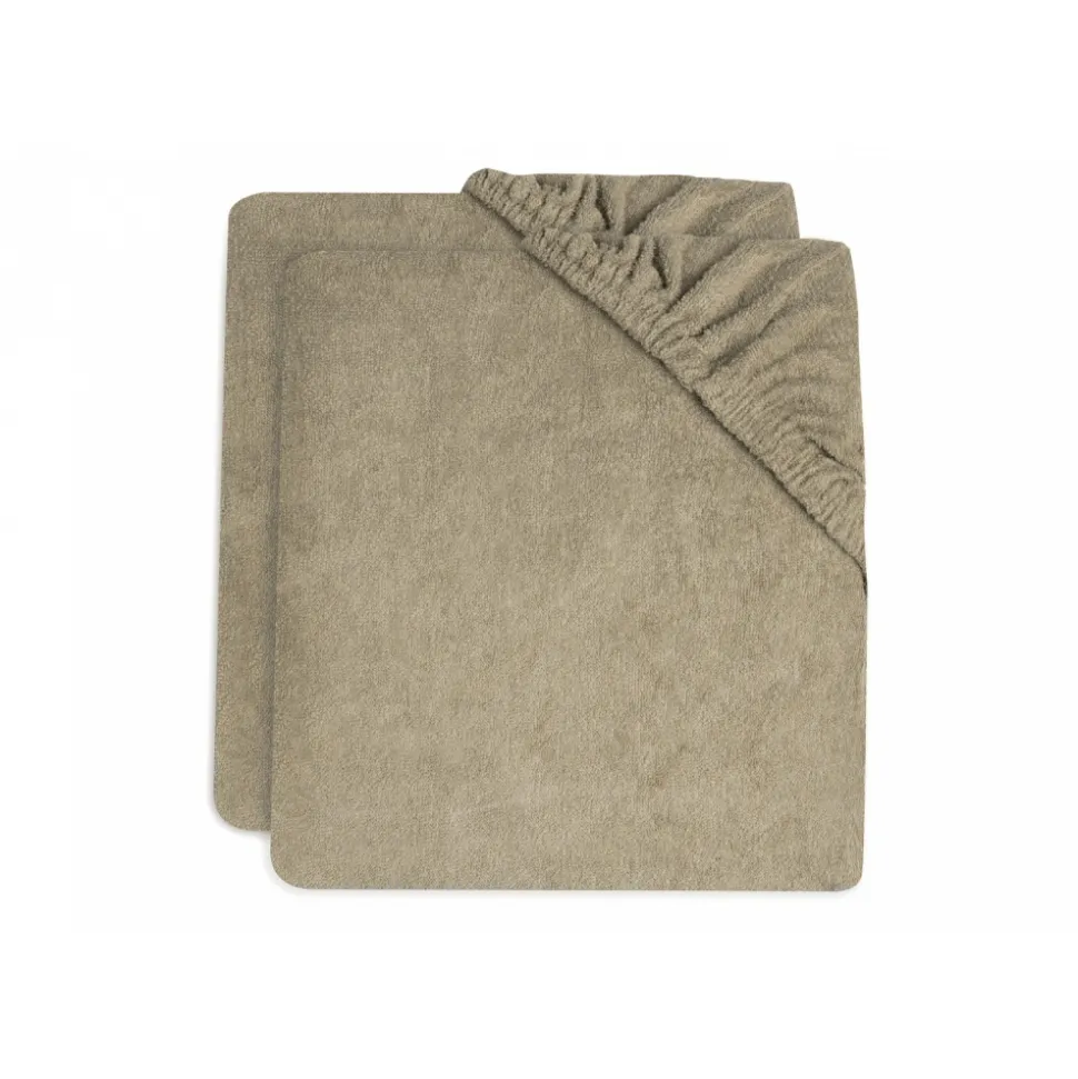 Lot de 2 housses matelas à langer éponge 50 x 70 cm olive