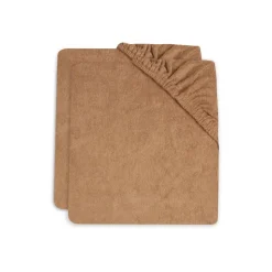 Lot de 2 housses matelas à langer éponge 50 x 70 cm biscuit
