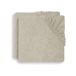 Lot de 2 housses matelas à langer éponge 50 x 70 cm nougat