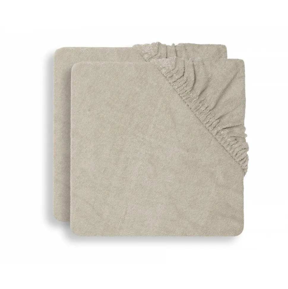 Lot de 2 housses matelas à langer éponge 50 x 70 cm nougat