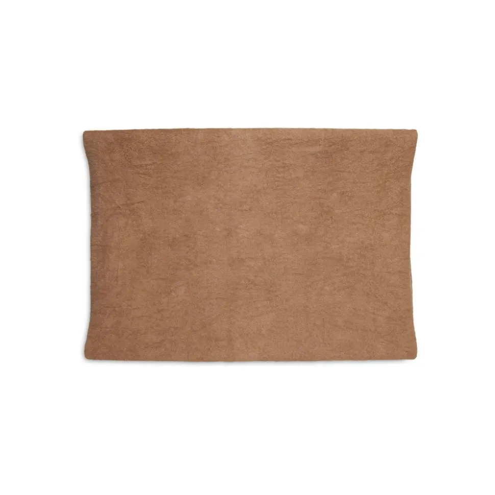 Lot de 2 housses matelas à langer éponge 50 x 70 cm caramel et biscuit