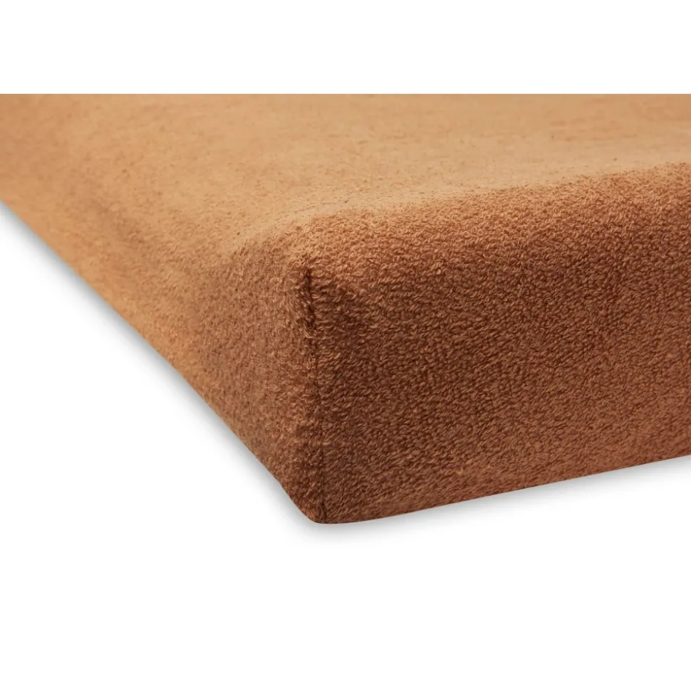 Lot de 2 housses matelas à langer éponge 50 x 70 cm caramel et biscuit