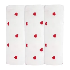 Lot de 3 langes coeurs rouge/ blanc