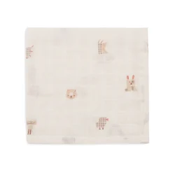 Lot de 3 langes en coton 31 x 31 cm animal friends