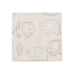 Lot de 3 langes en coton 31 x 31 cm elephant tales